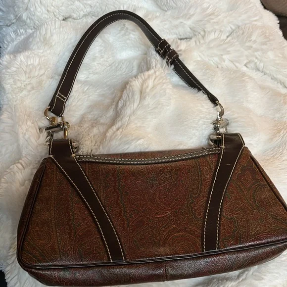 ETRO PRISTINE Elegant Brown Paisley Bag - Picture 5 of 10